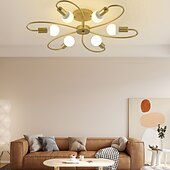 preiswerte Dimmbare Deckenleuchten-LED-Deckenleuchte, 6/8-flammig, dimmbar mit Fernbedienung, Unterputz-Deckenleuchte, Acryl-Lampenschirm, Kronleuchter, Schlafzimmer, Wohnzimmer, Blumenform, Schwarz/Weiß, 110–240 V