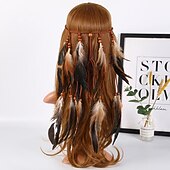 halpa Hiusten muotoilutarvikkeet-höyhen Dreamcatcher hiusasusteet boheemityylinen unensieppaaja höyhen hiuspanta naisten hiusasusteet