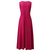 cheap Vacation Dresses-Women&#039;s Casual Dress Swing Dress Long Dress Maxi Dress Blue Light Green Fuchsia Sleeveless Floral Print Spring Summer V Neck 2023 S M L XL XXL