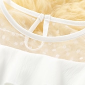 levne Neformální šaty-Děti Dívčí Šaty Pevná barva Dlouhý rukáv Venkovní Ležérní Volány Slátanina Módní Denní Polyester Midi Jaro 7-13 let Bílá