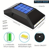 cheap Outdoor Christmas Lights-Solar Wall Sconce Outdoor Decoration Garden Wall Light IP65 Waterproof Up and Down Luminous Outdoor Garden Decoration Fence Light