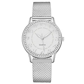 billige Kvartsklokker-Diamant lysende klokke morsdagsgave kvinner mesh rem morsdagsgave kvinner klokke kvarts klokke morsdagsgave til kvinner klokker