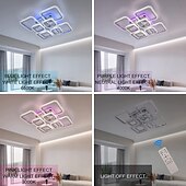 お買い得  シーリングライト調光可能タイプ-調光可能なクロムアクリルシーリングライト LED 5 ヘッドおよび 8 ヘッドシーリングライト、背景ライトとアプリ接続/リモコン付き、寝室、リビングルーム、オフィス、子供部屋に最適