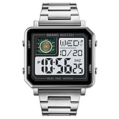 economico Orologi digitali-Orologio digitale SKMEI per uomini 3ATM impermeabile orologio di lusso da uomo per affari cronometro con retroilluminazione orologio quadrato sportivo in acciaio inossidabile per uomini