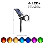 cheap Outdoor Spotlights-Solar Spot Lights Outdoor 2-in-1 Solar Landscape Spotlights Security Lights IP65 Waterproof Wall Lights for Walkway Yard Garden Driveway Pathway Garden 4/7 LED Beads