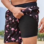 abordables short de bain homme-Homme Maillots de Bain short de bain Short de bain Plein Confort Respirable Extérieur du quotidien Sortie Mode Décontractées Azur Noir