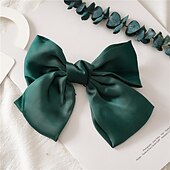 cheap Hair Styling Accessories-Big Satin Layered Hair Bows for Women Girls 7 Inch Pink Blue Barrette Hair Clip Large Ribbon Bows Style Hair Accessories