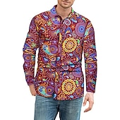 economico Cime-Retrò Vintage Anni &#039;70 Camicia Disco Floreale Paisley Per uomo Casual Quotidiano Parata dell&#039;Orgoglio Mese dell&#039;orgoglio Adulti Top Tutte le stagioni