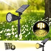 cheap Outdoor Spotlights-Solar Spot Lights Outdoor 2-in-1 Solar Landscape Spotlights Security Lights IP65 Waterproof Wall Lights for Walkway Yard Garden Driveway Pathway Garden 4/7 LED Beads