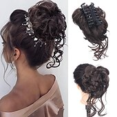 abordables Moños-Moños Moño Correa Pelo sintético Pedazo de cabello La extensión del pelo Rizado Fiesta Ropa Cotidiana Fiesta y Noche A2 A4 A9