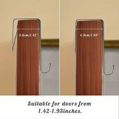 cheap Over Door Hook-8pcs Over The Door Hooks Heavy Duty Stainless Steel Hanger Organizer For Living Room Bathroom Bedroom Kitchen Hanging Clothes Towels Hats Coats Bags