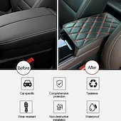 abordables Appuie-tête pour voiture-Voiture universel central accoudoir tapis intérieur accoudoirs boîte de rangement protecteur auto accoudoir housse de coussin étanche pad