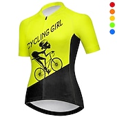 ieftine Tricouri pentru femei-Pentru femei Jersey de ciclism Grafic Literă &amp; Număr Amuzant Manșon scurt Bicicletă Jerseu Topuri cu 3 buzunare spate Ciclism montan Ciclism stradal Uscare rapidă Dungi reflectorizante Înapoi de