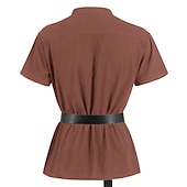 ieftine Topuri-Retro / vintage Punk și gotic Medieval Bluză / Cămașă Costum Cosplay Tunică Cavaler Viching Outlander Culoare solidă Bărbați Pirat Fantezie Carnaval Casul / Zilnic Târgul Renașterii Adulți Cămașă