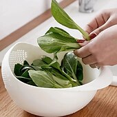 Недорогие Хранение на кухне-1шт многофункциональная кухонная корзина для мытья посуды: удобные функции для мытья риса, слива воды &amp; больше - идеально подходит для всех кухонных применений!