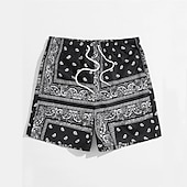 cheap Men&#039;s 3D Sweat Shorts-Men&#039;s Paisley Color Block Flower / Floral Shorts Summer Shorts Beach Shorts Mid Waist Streetwear Hawaiian Designer Casual Daily Holiday Elastic Waist 3D Print Drawstring Designer Clothing Apparel