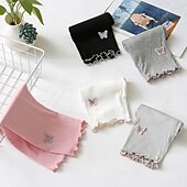 cheap Bottoms-Kids Girls&#039; Leggings Butterfly Active Outdoor 7-13 Years Summer Silver Black White