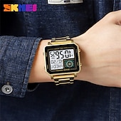 economico Orologi digitali-Orologio digitale SKMEI per uomini 3ATM impermeabile orologio di lusso da uomo per affari cronometro con retroilluminazione orologio quadrato sportivo in acciaio inossidabile per uomini
