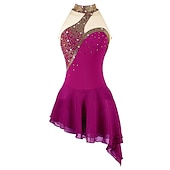 preiswerte Eiskunstlaufkleider-Eiskunstlaufkleid Damen Mädchen Eislaufen Kleider Schwarz Weiß Rosa Rückenfrei Spandex Hochelastisch Ausbildung Wettbewerb Eiskunstlaufkleidung Kristalle Ärmellos Eislaufen Eiskundstlauf