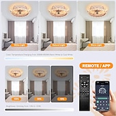 رخيصةأون إضاءات مراوح السقف-مروحة سقف مع تطبيق تصميم دائرة خفيفة&amp;amp; جهاز تحكم عن بعد 100 سم 5-ضوء عكس الضوء 6 سرعات رياح مروحة سقف حديثة لغرفة النوم وغرفة المعيشة وغرفة صغيرة 220-240 فولت