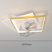 voordelige Plafondventilatorverlichting-plafondventilator met licht app&amp;amp; afstandsbediening 50cm 3-lichts dimbaar 6 windsnelheden moderne plafondventilator voor slaapkamer, woonkamer, kleine kamer 110-240v