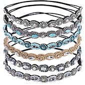 economico Accessori per acconciature-6 pezzi elastici strass in rilievo donne fasce per capelli fatti a mano gioielli vintage fasce per capelli per accessori per capelli ragazza 20-26.8 multicolor