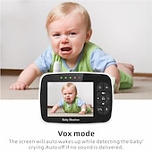 cheap Baby Monitors-Baby Monitor - 3.5 Screen Video Baby Monitor with Camera and Audio - Remote Pan-Tilt-Zoom Night Vision VOX Mode Temperature Monitoring Lullabies 2-Way Talk 960ft Range