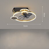 preiswerte Deckenventilator-Leuchten-Deckenventilator mit Licht ca&amp;amp; Fernbedienung 52cm 3-Licht dimmbar 6 Windgeschwindigkeiten moderner Deckenventilator für Schlafzimmer, Wohnzimmer, kleines Zimmer 110-240V