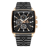 abordables Relojes de Cuarzo-Reloj rectangular REWARD Relojes de cuarzo para hombres Relojes de lujo Reloj de deporte de negocios Reloj con manecillas luminosas Reloj a prueba de agua