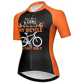 abordables Maillots de mujer-Mujer Maillot de Ciclismo Graphic Letra y Número Gracioso Manga Corta Bicicleta Maillot Camiseta con 3 bolsillos traseros MTB Bicicleta Montaña Ciclismo Carretera Secado rápido Bandas Reflectantes
