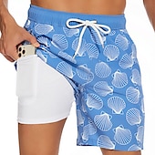 abordables short de bain homme-Homme Maillots de Bain short de bain Short de bain Plein Confort Respirable Extérieur du quotidien Sortie Mode Décontractées Azur Noir