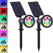 cheap Outdoor Spotlights-Solar Spot Lights Outdoor 2-in-1 Solar Landscape Spotlights Security Lights IP65 Waterproof Wall Lights for Walkway Yard Garden Driveway Pathway Garden 4/7 LED Beads