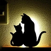 Недорогие Детские ночные огни-Светодиодный сенсорный ночник, животное, кошка, управление звуком, теневая лампа, проекционный свет, настенный светильник для детской спальни, украшение для дома