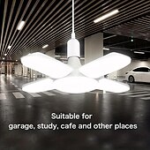 お買い得  電球-ペンダントファンライト 高輝度ミニLEDガレージライト 28W 6500K ペンダントライト 折りたたみ式