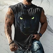 Men's Graphic Animal Vest Top Sleeveless T Shirt for Men Sleeveless Cap Sleeve T shirt 3D Print Crew Neck Shirt Fashion Designer Muscle Daily Sports Gym Black Green Spring & Summer Clothing Apparel S4