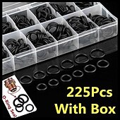 cheap Vehicle Repair Tools-225Pcs Rubber O-Ring Washer Seals Assortment Black For Car 18 Sizes