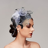 お買い得  ファシネーター-フェザー / ネットファシネーター ケンタッキーダービーハット / 鳥かごベール 1 枚付き 結婚式 / パーティー / イブニング / レディースデー ヘッドピース