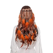 economico Accessori per acconciature-copricapo boho copricapo di piume accessori piuma fascia elastica zingara festival copricapo fantasia indiana anni &#039;70