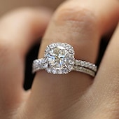 voordelige Ringen-Ring Bruiloft meetkundig Zilver Legering Modieus Gepersonaliseerde Eenvoudig 1 stuk