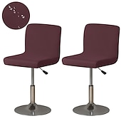 economico Fodera per sedia da pranzo-2 pezzi coprisgabello da bar elasticizzato coprisgabello da bar bordeaux coprisgabello da bar girevole quadrato coprisgabello da bar coprisgabello da bar per sala da pranzo coprisedile da bar