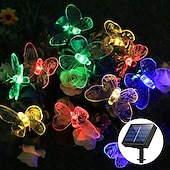 preiswerte Landschaftslichter-Solar-Lichterkette für die Gartendekoration – 5 m, 20 LEDs, Libelle und Schmetterling, wasserdichte Kranzlichter für den Rasen, Hochzeits- und Partydekoration