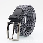 baratos Cintos para Homem-cinto masculino simples casual de malha de poliéster elástico com fivela presente moderno para namorado e pai