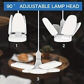 お買い得  電球-ペンダントファンライト 高輝度ミニLEDガレージライト 28W 6500K ペンダントライト 折りたたみ式