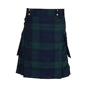  Retro Vintage Punk & Gothic Medieval Skirt Scottish Utility Kilts Fancy Dress Men's Celtic Masquerade Casual Daily Adults' Skirts