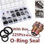 cheap Vehicle Repair Tools-225Pcs Rubber O-Ring Washer Seals Assortment Black For Car 18 Sizes