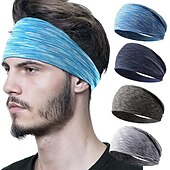 お買い得  ヘアスタイリングアクセサリー-ミックスカラーのスポーツヘッドバンド、スポーティなスタイルの伸縮性のある滑り止め汗吸収ヨガフィットネストレーニングヘアバンド、女性用
