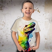 levne 3D zvířata pro chlapce-Chlapecké 3D Grafika Zvíře Dinosaurus Tričko Košilky Krátký rukáv 3D tisk Léto Jaro Aktivní Sportovní Módní Děti 3-12 let Venkovní Ležérní Denní Běžný