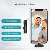 Недорогие Микрофоны-беспроводной петличный микрофон для 3,5 мм смартфона plug and play мини-микрофон для потоковой передачи в реальном времени запись игр автоматическое шумоподавление
