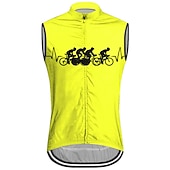 זול חולצות גברים-בגדי ריקוד גברים ווסט לרכיבה חולצת ג'רסי לרכיבה גראפי מצחיק ללא שרוולים אופנייים אפוד ג'רזי צמרות עם 3 כיסים אחוריים רכיבת הרים רכיבת כביש ייבוש מהיר כיס אחורי פתילת לחות נושם ספורט שחור צהוב אדום