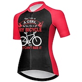 abordables Maillots de mujer-Mujer Maillot de Ciclismo Graphic Letra y Número Gracioso Manga Corta Bicicleta Maillot Camiseta con 3 bolsillos traseros MTB Bicicleta Montaña Ciclismo Carretera Secado rápido Bandas Reflectantes